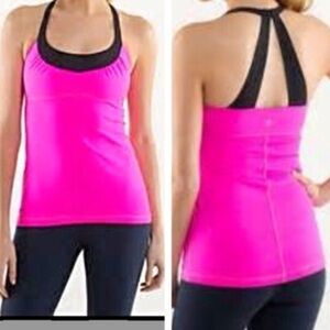 Lululemon Scoop Me Up Tank Raspberry Glo Black O.
